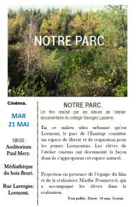 Projection des films de l’Atelier Cinéma mardi 21 mai 2024 à 18h30