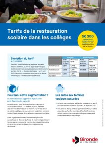 Nouveaux tarifs de la restauration scolaire