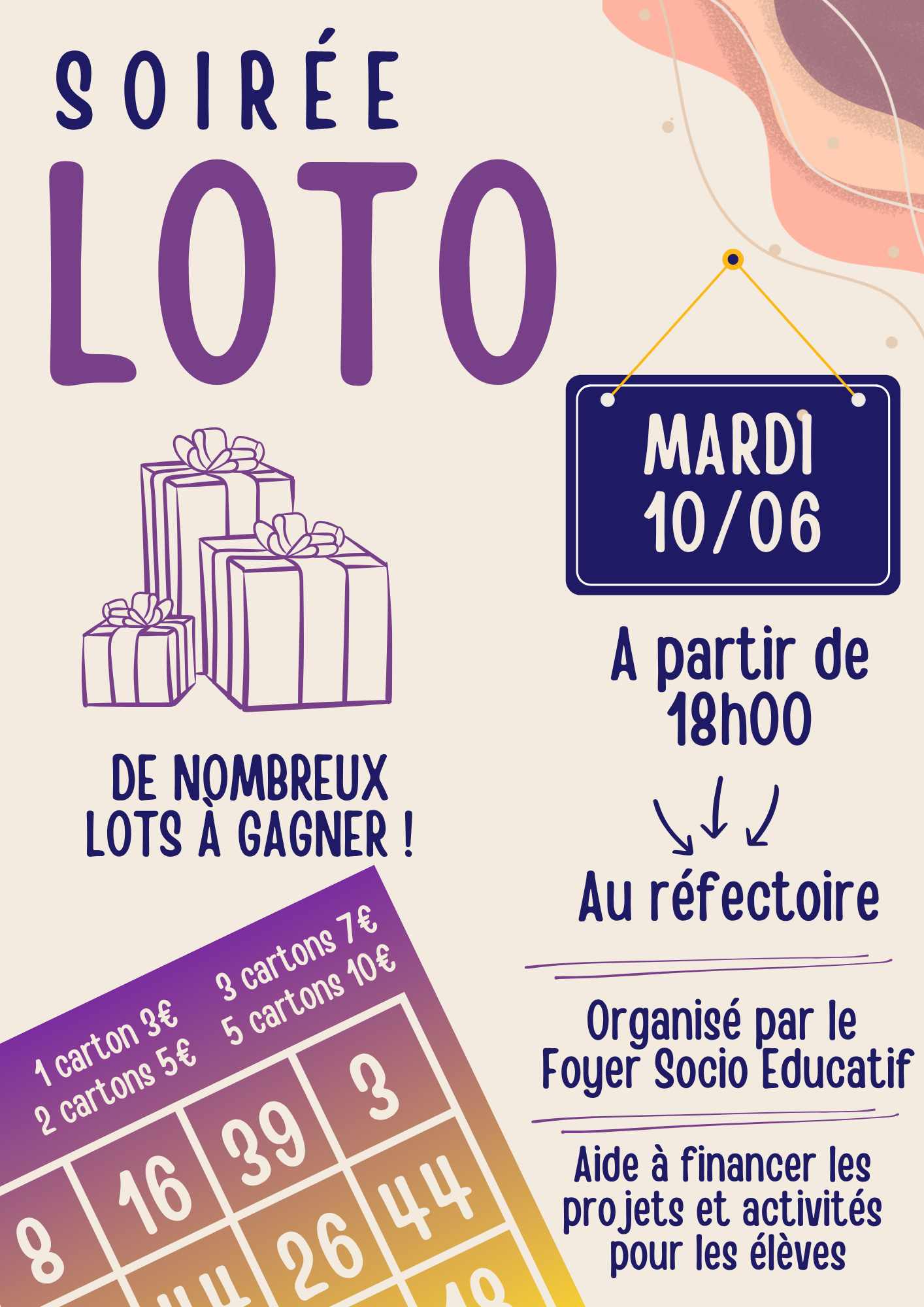 LOTO du FSE, 10 juin à 18 h.
