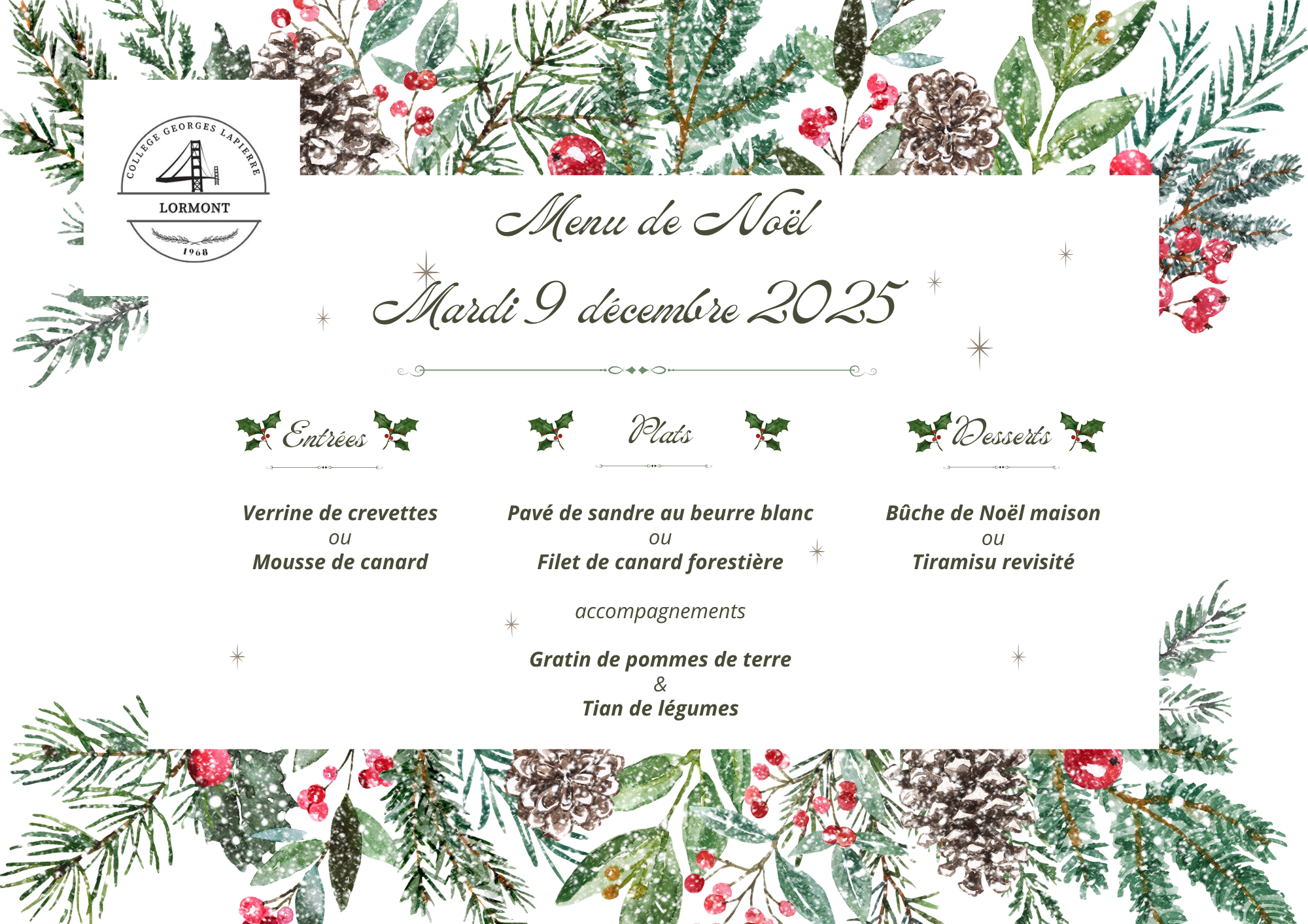 Menus semaine du 08/12/2025