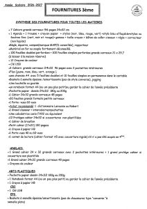 Liste fournitures 3e, page 1